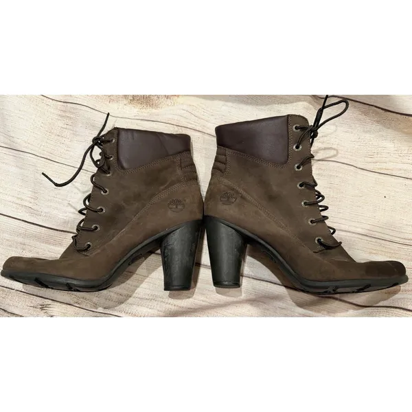 Timberland Women’s Brown Leather Lace Up Ankle Boot Size 7.5 - Image 5
