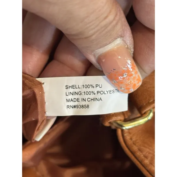 LuLu‎ Bucket Bag Orange Logo Double Handle Adj Strap Pockets - Image 7