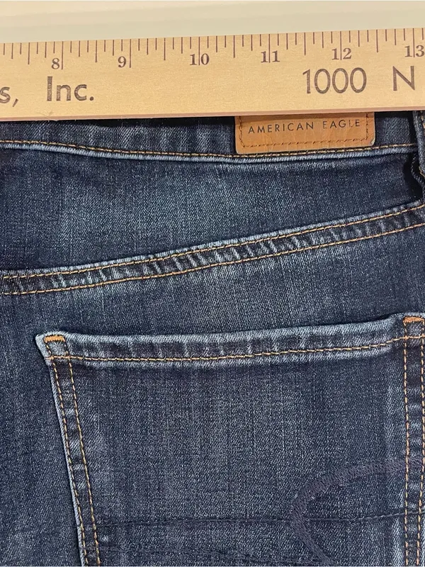 American Eagle Super Hi-Rise Jegging Women’s 6 Dark Wash Jeans Distressed - Image 5