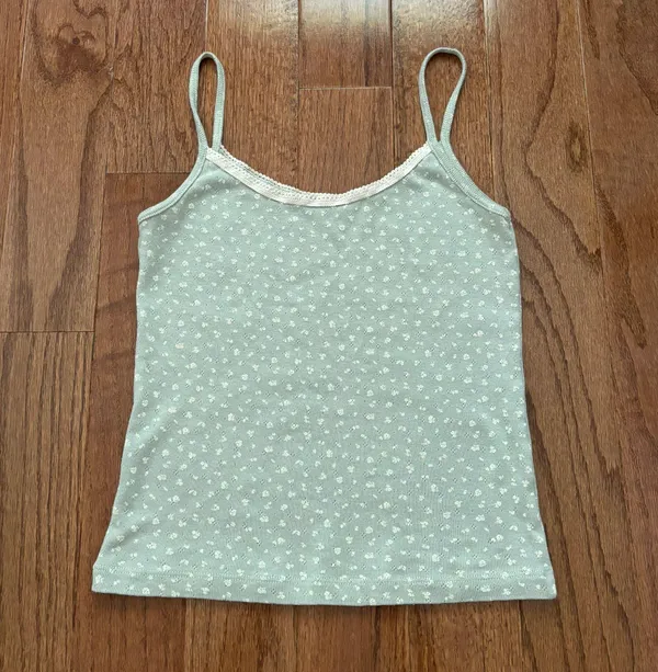 SKYLAR EYELET TANK pastel green floral - Image 2