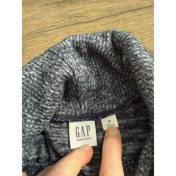 NWOT Womens Gap Maternity cowl neck soft heather‎ blue tie softspun sweater SZ M - Image 5