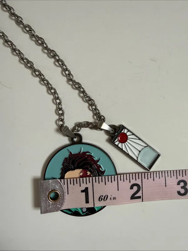 Demon Slayer Tanjiro Kamado Circle Charm Necklace. Never Worn - Image 6