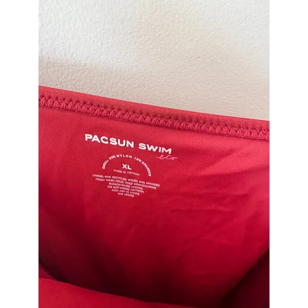 PacSun Swim Eco Red Ruched One Piece Swimsuit Size XL NWT - Image 4