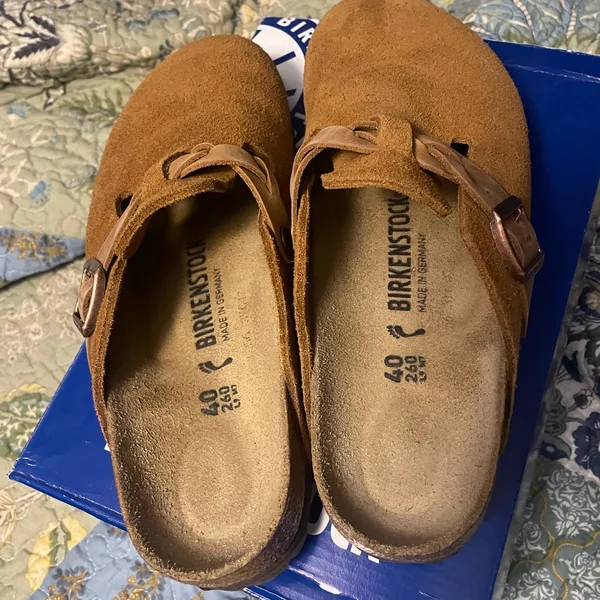 Birkenstock Mink Suede Boston Braided Clogs - Image 3