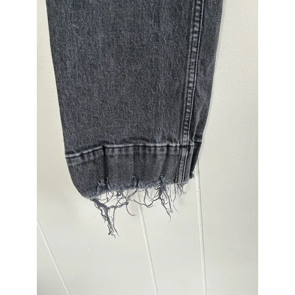 Abercrombie‎ Fitch Ultra High Rise Crop Button Fly Jeans Charcoal Wash Size 24 - Image 5