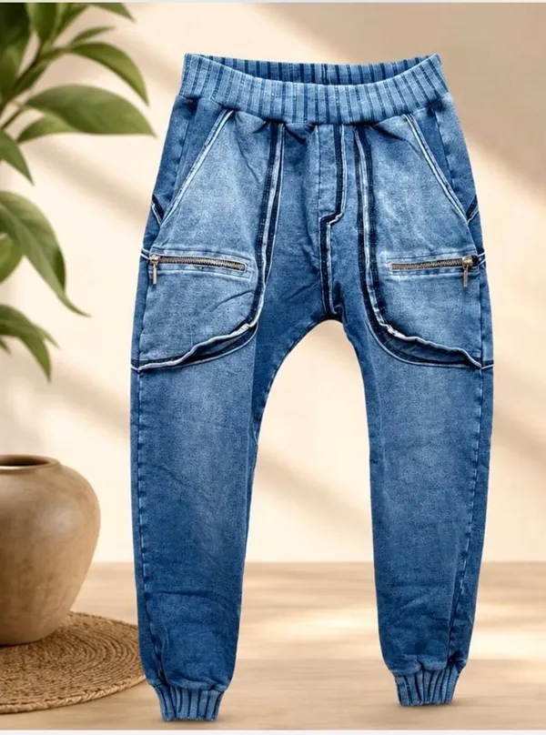 Labellamafia Acid Wash Denim Style Drop-Crotch Joggers – Size Small / P - Image 3