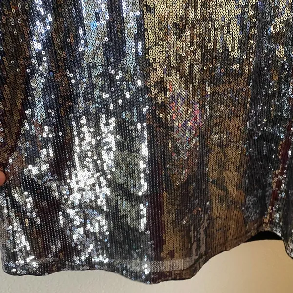 Urban Outfitters Silver Sequins Mini Dress Bodycon Spaghetti Strap Sz M NWT - Image 6
