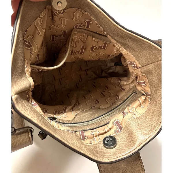Justin Leather Buckle Taupe Western Crossbody Bag - Image 6