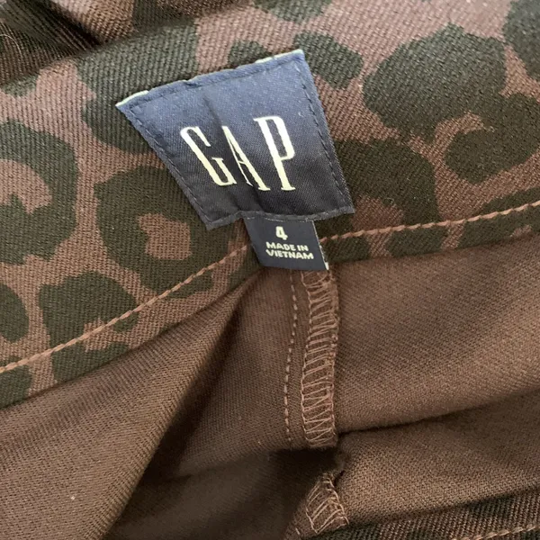 Gap Pants 4‎ Brown Black Animal Print Slim Fit Trousers Career NWT Bold - Image 5