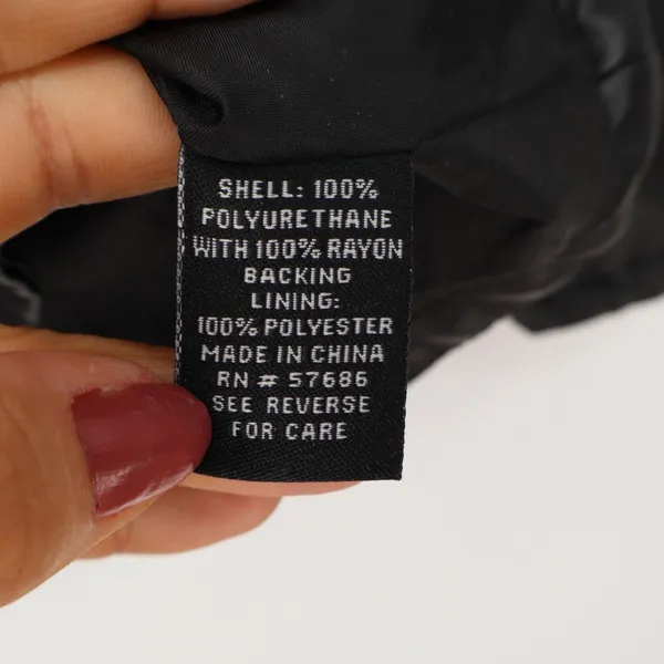 New Look Jacket Womens 2X Moto Biker Black Quilted Faux Leather Excellent - Image 3