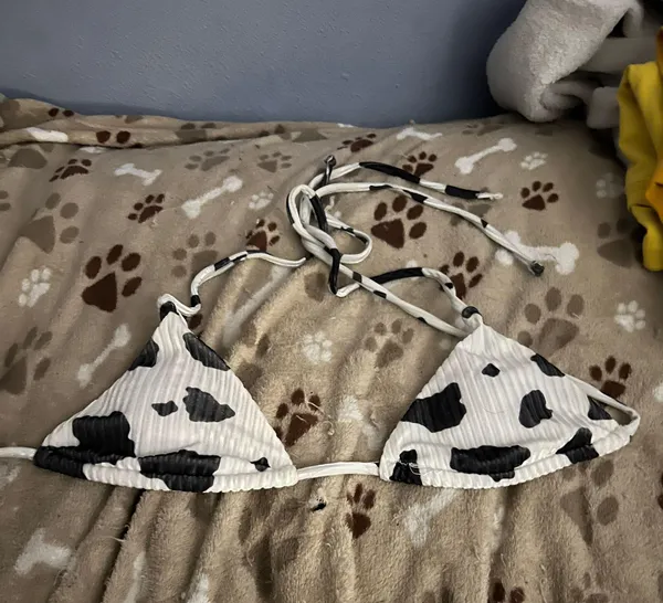 SheIn Cow print,  bathing suit top - Image 2