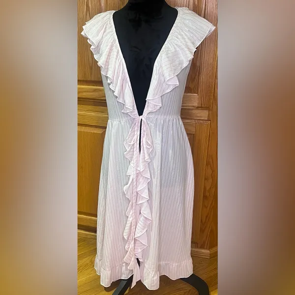 Victoria's Secret Dream Angels Sheer Satin Ruffle Kimono Robe Pink‎ & Rose Gold - Image 5