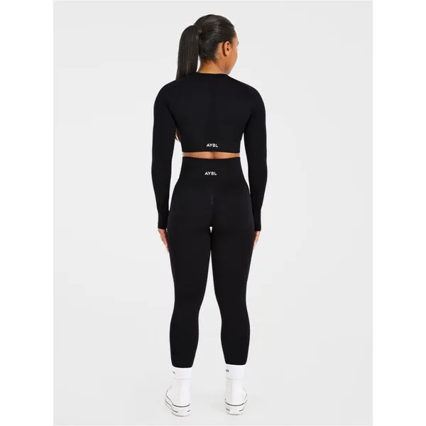 ABYL Seamless Long Sleeve Crop Top Size XS Lilac Thumbholes Gym Workout Active - Image 7