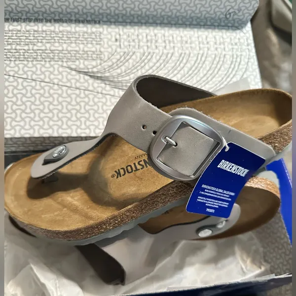 BIRKENSTOCK WOMEN'S GIZEH BIG BUCKLE DOVE GRAY Size 39 NEW - Image 5