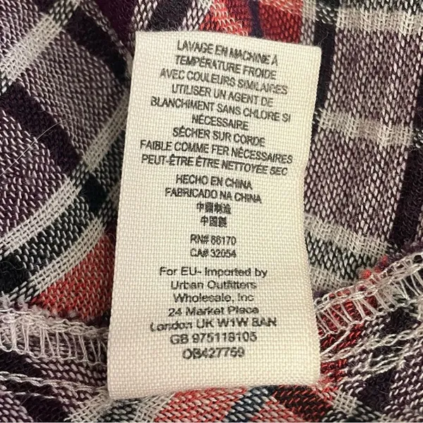 Free People Stitch Detail Plaid Boho Western Snap Shirt in Ash Combo Size Medium - Image 12