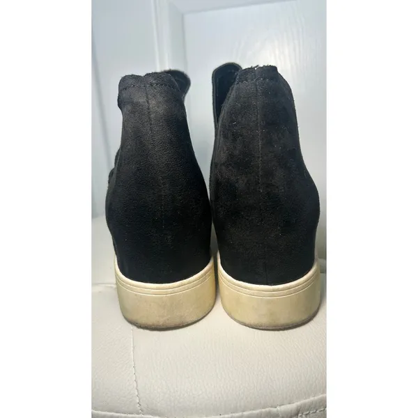 Steve Madden Black Perforated Wedge Sneakers 10 Wrath‎ Platform Booties Mesh - Image 4
