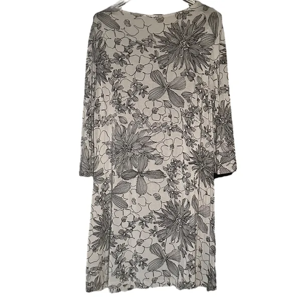 Bryn Walker Irys Black and Grey Stretch Jersey Floral‎ Dress Sz XL - Image 6