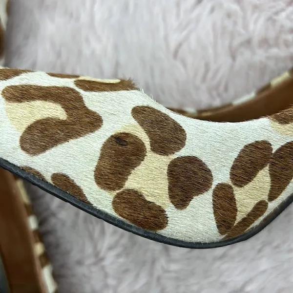 Nicole size 6.5 leather upper animal print heels - Image 6