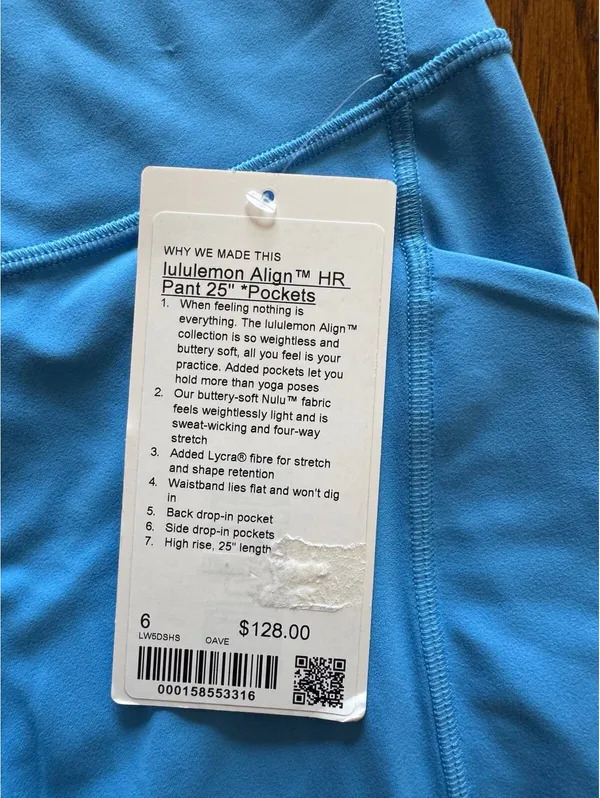 Lululemon Align With Pockets High Rise 25” Ocean Wave Size 6 NWT - Image 5