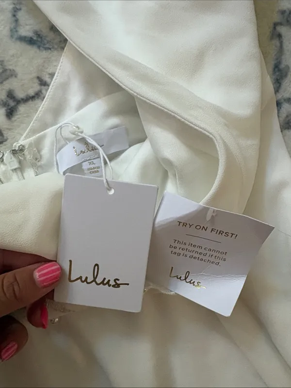 Lulus Angelic Adoration White Backless Maxi Dress Size XL NWT Wedding Vintage - Image 5