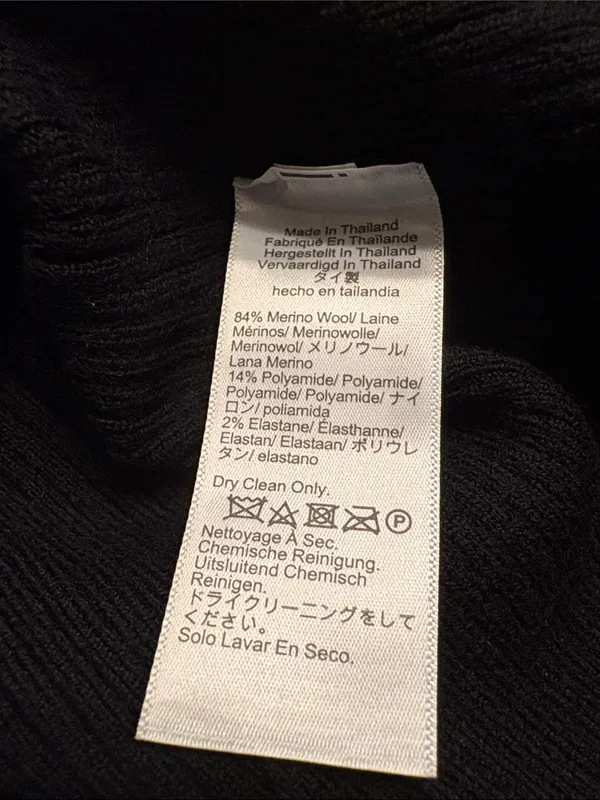 Madewell Whipstitched Longline Cardigan Merino Blend black white combo Sz L NWT - Image 9