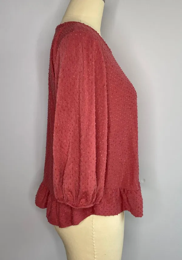 W5 Chenille Blouse with Ruffle Peplum- Size L- NWT - Image 5