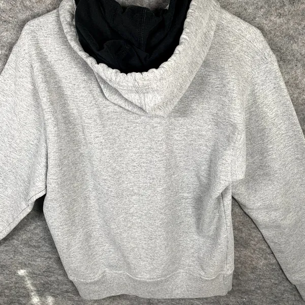 Champion Womens Hoodie Sweatshirt‎ Gray Pullover Long Sleeve Spellout Small - Image 4