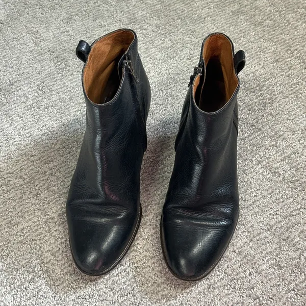 Madewell The Billie Ankle Boots Womens 9 Black Leather Stacked Block Heel - Image 2