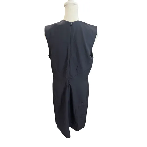 MM LaFleur Black Sheath Dress 12 Sleeveless Career Minimalist Stretch Midi - Image 4
