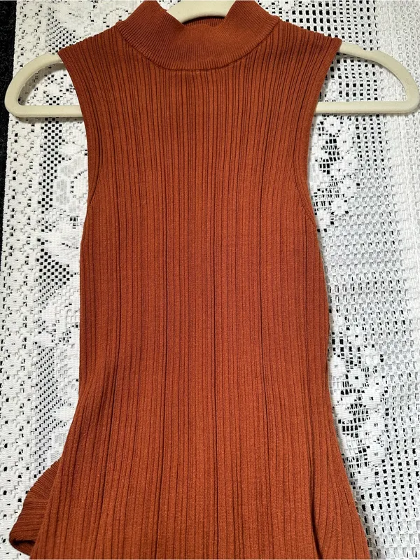 WAYF Sleeveless‎ Ribbed Mock Neck Midi/Maxi Dress - Image 2