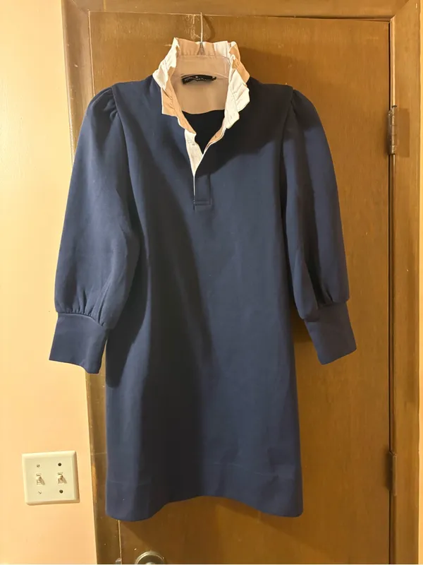 NWOT Tuckernuck Pomander Place Charlotte Navy Terry Collared Dress - Image 5
