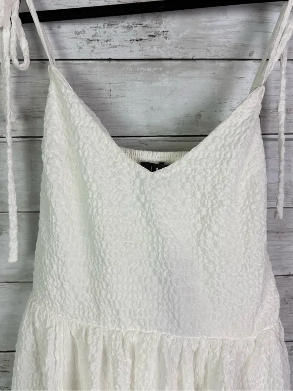 Lulus Cute and Sweet White Tie-Back Mini Skater Dress Size Medium - Image 4