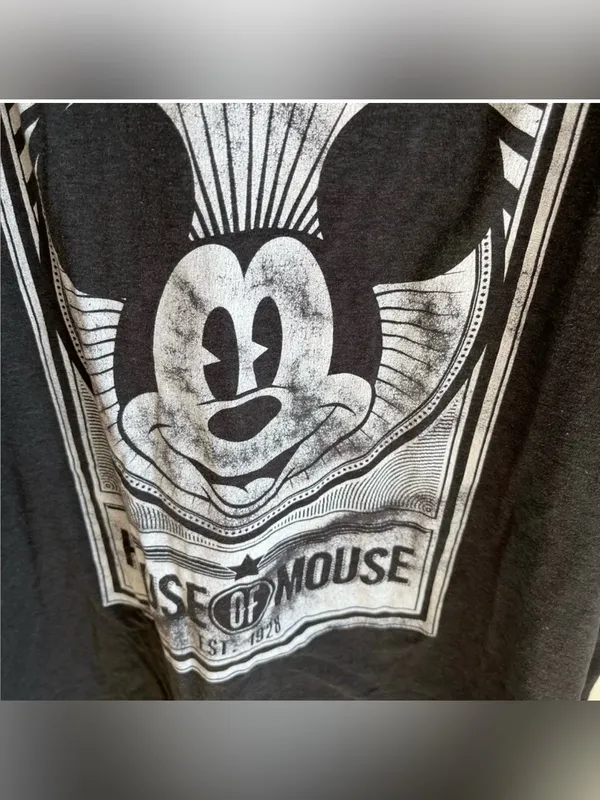 Disney Mickey House of Mouse XL T-Shirt Black and White Distressed Look - Image 2