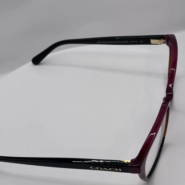 Coach HC6103 5445 54 -16 Aubgn Cognac Varsity Stripe Eyeglasses Pre-Owned - Image 3