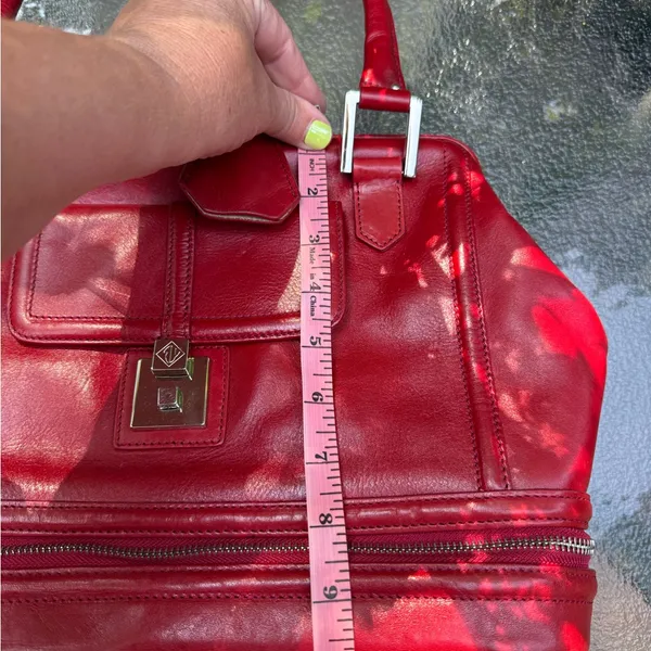 Eileen West Lipstick Red Leather Shoulder Hand Bag And Change Purse - Image 9