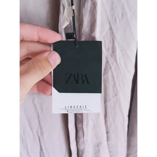 NWT Zara Silk Belted Robe Kimono Dressing Gown S/M Taupe Elegant Quiet Luxury - Image 8