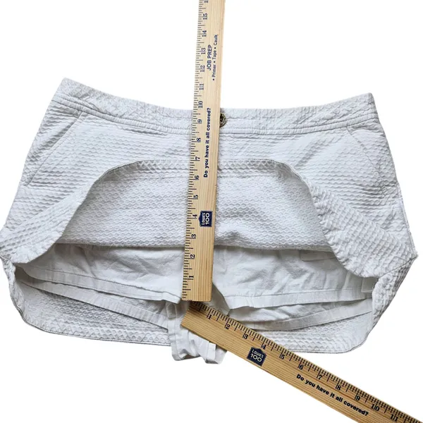 Lilly Pulitzer Womens Seersucker Skort Mini Skirt White Sz 10 Preppy - Image 5