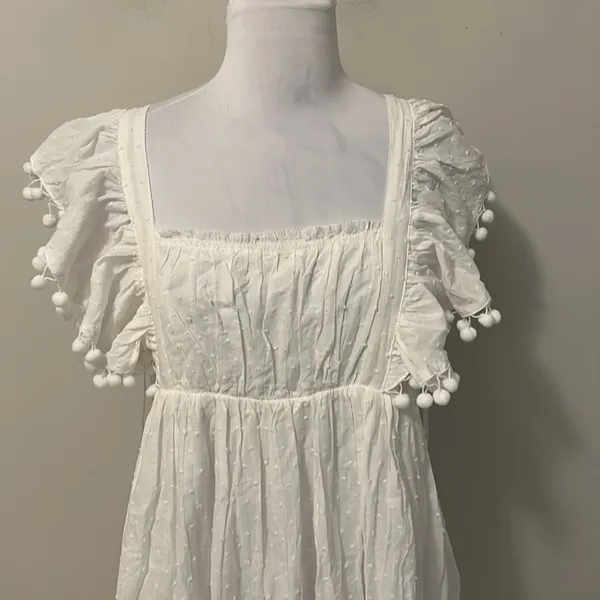 Lulus Chasing Summer White Swiss Dot Tie Back Maxi Dress - Image 6