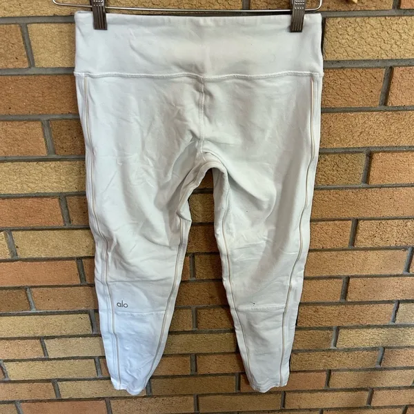 ALO Yoga 7/8 Guard Airbrush White & Bone Leggings Size Small - Image 3