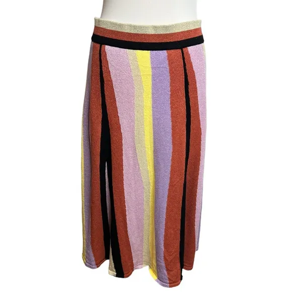 Anthropologie Laia shimmer striped midi skirt Sz L‎ - Image 4