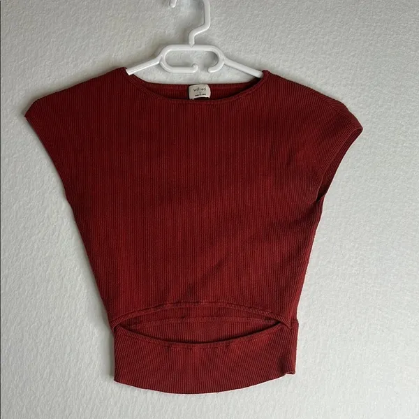 Aritzia Wilfred Cut Out Ribbed Top - Image 4