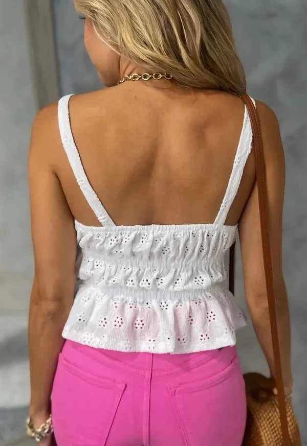 These Three Boutique White Eyelet Top - Image 2