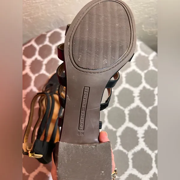 Tommy Hilfiger Black and Brown Heeled Sandals - Image 9
