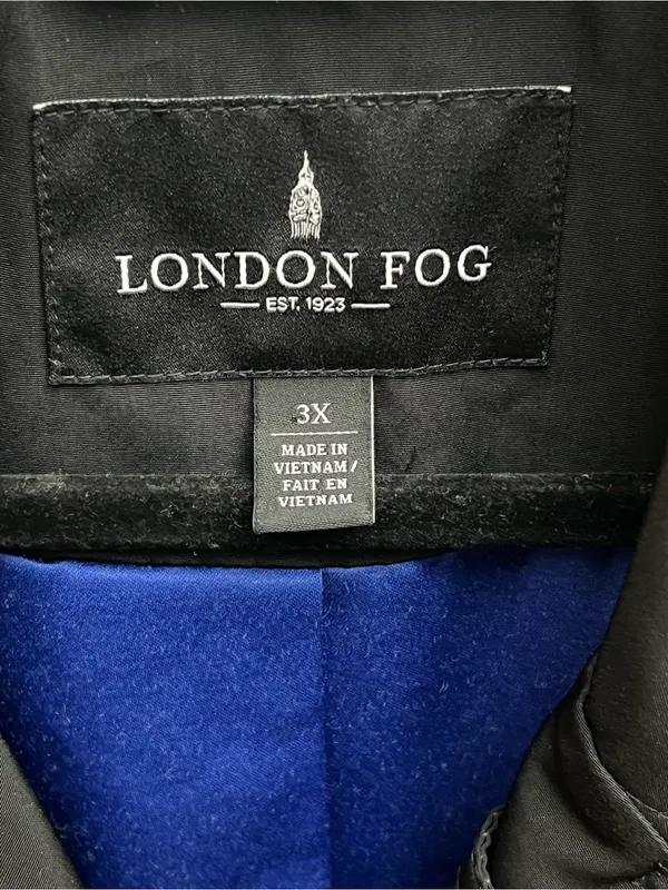 London Fog Women’s Black Double Breasted Trench Raincoat Jacket Plus Size 3X - Image 4