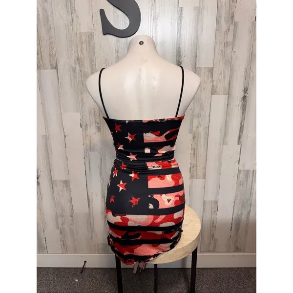 American Flag Camo 2-Piece Crop Top & Mini Skirt Set Women’s Size Small - Image 2