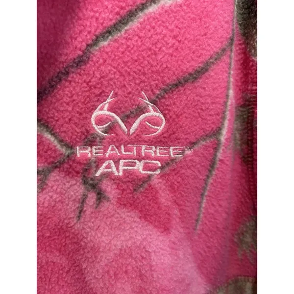 Realtree Pink/Green Pullover Long Sleeve Fleece Size XL APC‎ 1/4 Zip Beanie - Image 4