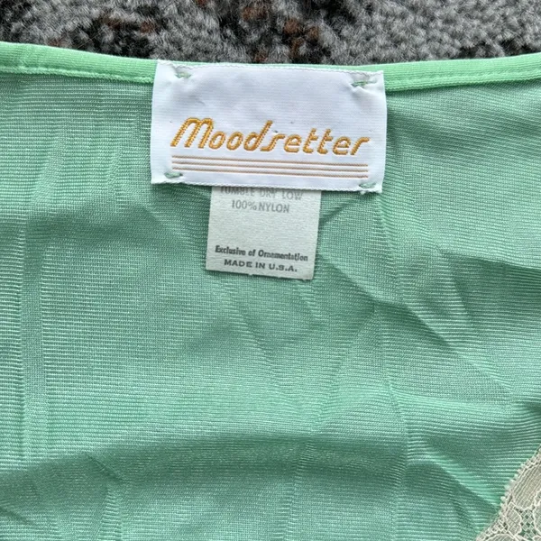 Vintage Moodsetter Nylon & Lace Nightgown and Robe Set Green Large - Image 4