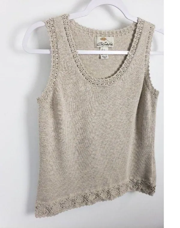Bob Timberlake Beige Cream Knit Sweater Vest Grandma Grandmacore Size Large - Image 4