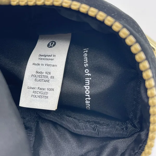 Lululemon Black Velour Nano Backpack Bag Charm with Golden accents - Image 6
