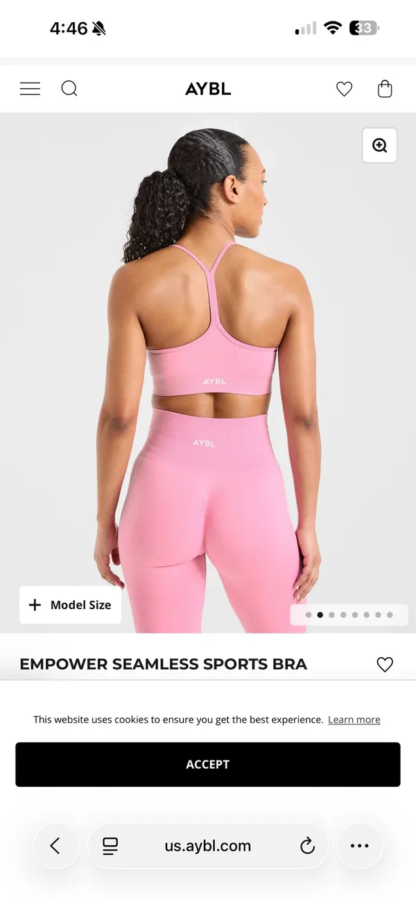 AYBL Seamless Sports Bra Baby Pink - Image 2
